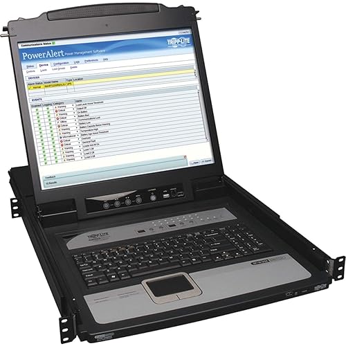 Tripp Lite 16-Port KVM Switch Rack-Mount Console IP 1U with 19" LCD (B020-U16-19-IP), Black 16-Port Remote Access