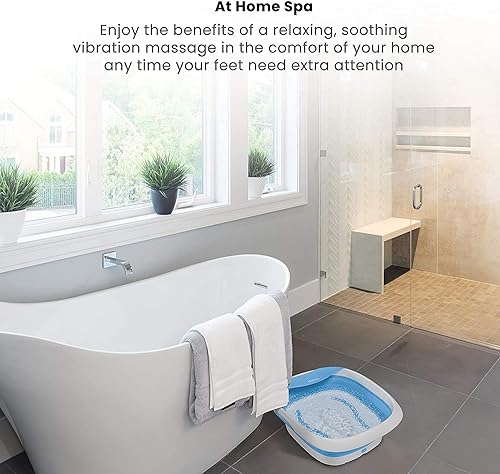 HoMedics Compact Pro Spa Collapsible Footbath with Heat | Vibration Massage, Acu-Node Surface, Heat Maintenance | Improves Circulation, Soothe Tired Muscles, Collapsible Tub for Easy Storage