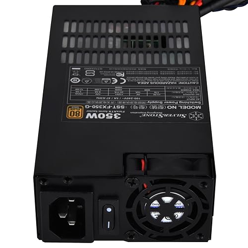 SilverStone Technology 350 Watt Flex ATX Power Supply with Fixed Cables and 80 Plus Gold with 6Pin PCIe Connector SST-FX350-G-USA, Black(Lead-Free Paint) 350W FLEX FX350-G