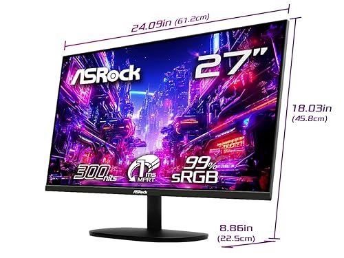 ASRock 27 inch Gaming Monitor FHD 1920x1080Hz CL27FF