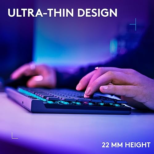 Logitech G515 LIGHTSPEED TKL Low Profile Wireless Gaming Keyboard, LIGHTSYNC RGB, Thin Tenkeyless Design, double-shot PBT Keycaps, Tactile (Brown) Mechanical Switches - Black Black Tactile Switches