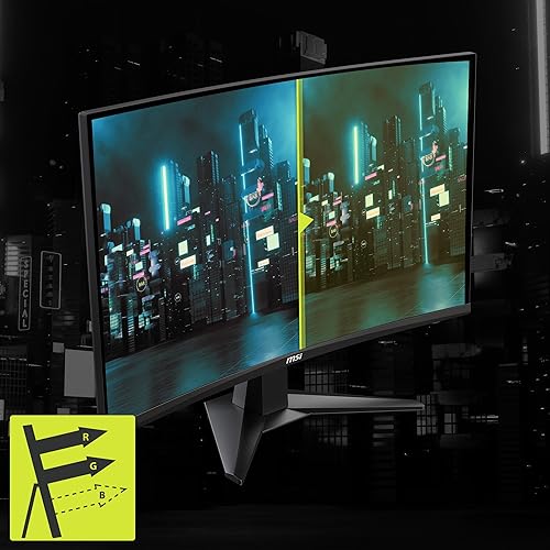 MSI MAG27C6F 27-inch 1920 x 1080 (FHD), Rapid VA, Gaming Monitor 180Hz, Adaptive Sync, 0.5ms, HDMI, Display-Port, VESA Mountable, Tilt