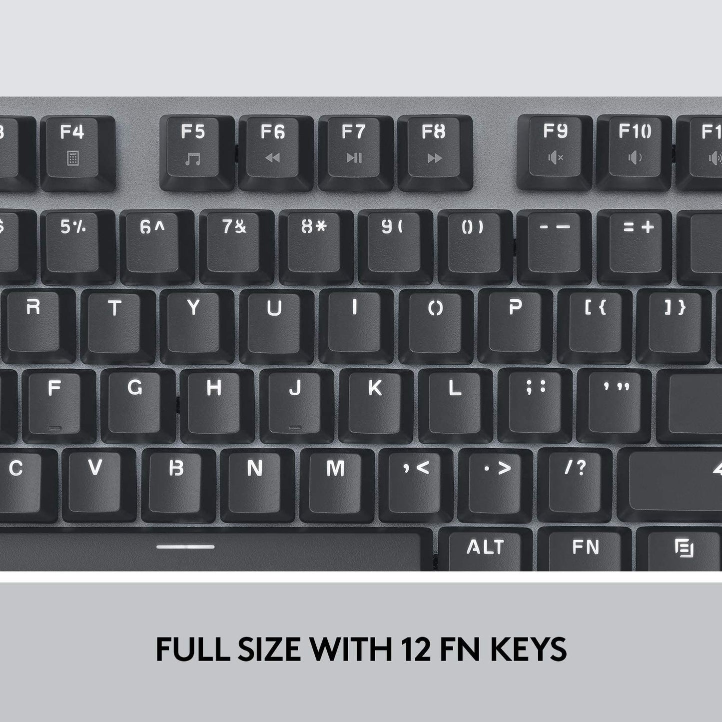 Logitech K845 Mechanical Illuminated Keyboard, Mechanical Switches, Strong Adjustable Tilt Legs, Full Size, Aluminum Top Case, 104 Keys, USB Corded, Windows (TTC Brown Switches) TTC Brown TTC Keyboard