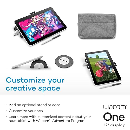 Wacom One 12 Drawing Tablet with Screen (2023), Full-Laminated 11.6” HD Screen Graphics Monitor, Works with Mac, PC & Chromebook for Drawing, Photo/Video Editing, Design, & Education