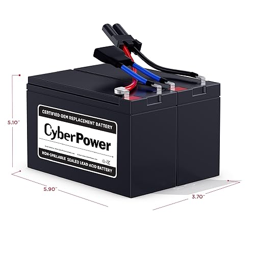CyberPower RB1270X2B UPS Replacement Battery Cartridge, Maintenance-Free, User Installable, 12/7Ah