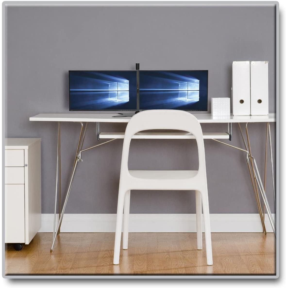 TRIPP LITE DDR1327SDD Dual Monitor Mount Stand, Swivel & Tilt, 13-27 Inch Flat Screen Displays, Desktop Mount, Black
