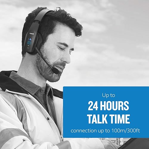BlueParrott B450-XT Noise Cancelling Bluetooth Headset – Updated Design with Industry Leading Sound & Improved Comfort, Up to 24 Hours of Talk Time, IP54-Rated Wireless Headset,Black
