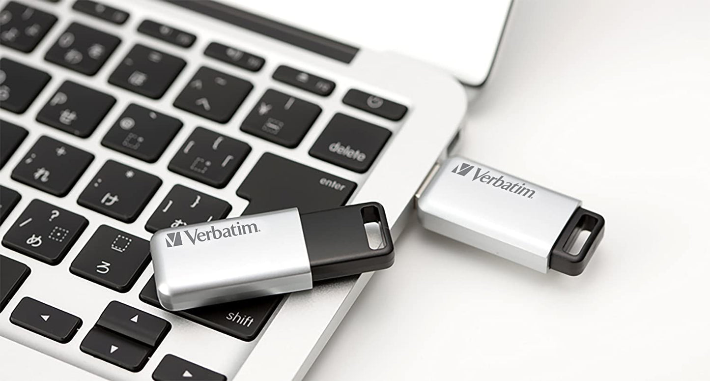 Verbatim 64GB Store'n' Go Secure Pro USB 3.0 Flash Drive with AES 256 Hardware Encryption - Silver