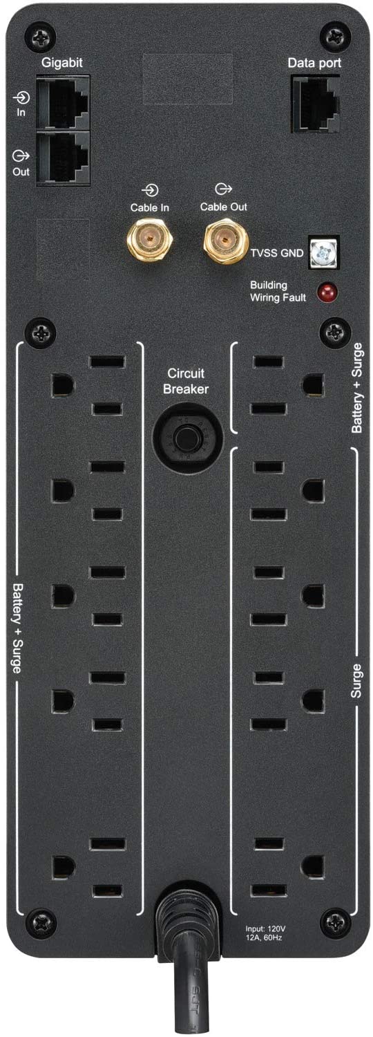 APC UPS 1000VA Sine Wave UPS Battery Backup and Surge Protector, BR1000MS Backup Battery Power Supply with AVR, (2) USB Charger Ports 1000VA Power Supply