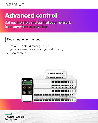 HPE Networking Instant On Switch Series 1930 48-Port Gb Smart-Managed Layer 2+ Ethernet Switch | 48x 1G | 4X SFP+ | US Cord (JL685A#ABA)