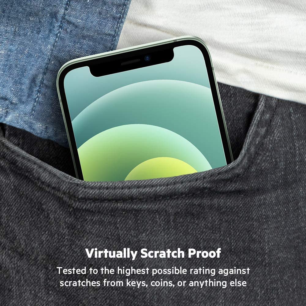 Belkin iPhone 12 Mini Screen Protector Tempered Glass Privacy Antimicrobial-Treated, Clear OVA028zz iPhone Mini iPhone 12 Mini