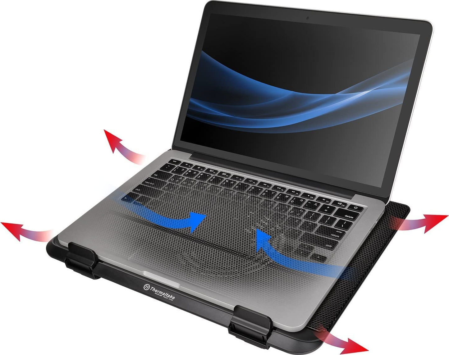 Thermaltake Massive A23 Steel Mesh Panel Single 120mm Fan 10"-16" Laptop Notebook Cooling Pad CL-N013-PL12BL-A, Black 10''~16'' Slim 120mm Fan
