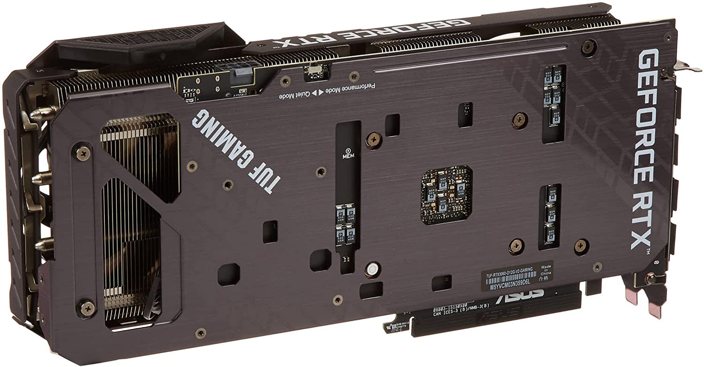 ASUS TUF Gaming NVIDIA GeForce RTX 3060 V2 OC Edition Graphics Card (PCIe 4.0, 12GB GDDR6, HDMI 2.1, DisplayPort 1.4a, Dual Ball Fan Bearings, Military-Grade Certification, GPU Tweak II)