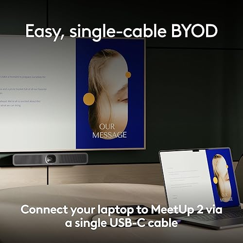 Active USB Cable | Single-Cable BYOD Connection with MeetUp 2 | Video Conferencing Accessory for Small Rooms