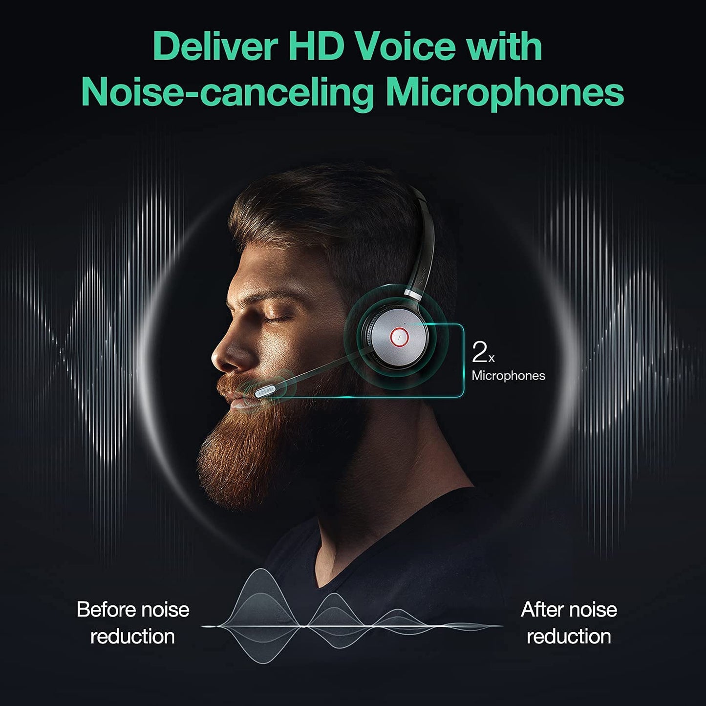 Yealink WH66 Wireless Headset Bluetooth Headset with Microphone Zoom Teams Certified DECT Headset for Office VoIP Phone IP Phone Teams Phone Workstation for UC Communication MONO
