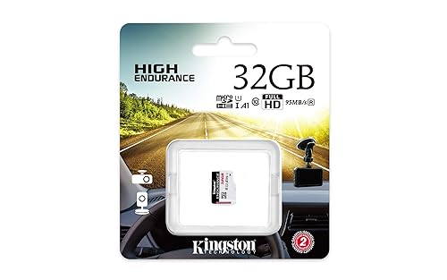 Kingston High Endurance 32GB MicroSD SDHC Flash Memory Card High Performance, 1080P, Full HD, Up to 95MB/S Read, (SDCE/32GB), White