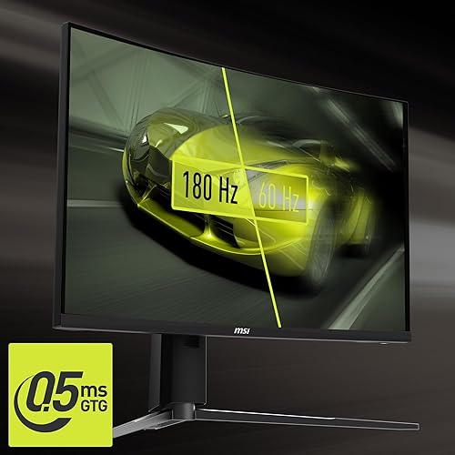 MSI MAG27CQ6PF, 27-inch QHD 2560 x 1440 Computer Monitor, 180Hz, HDMI, 0.5ms, Black
