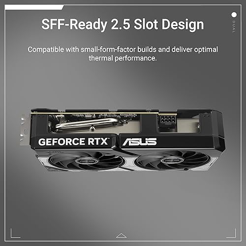 ASUS Dual GeForce RTX™ 5060 8GB GDDR7 OC Edition (PCIe 5.0, 8GB GDDR7, DLSS 4, HDMI 2.1b, DisplayPort 2.1b, 2.5-Slot Design, Axial-tech Fan Design, 0dB Technology, and More) Dual Fans RTX5060|OC|8GB