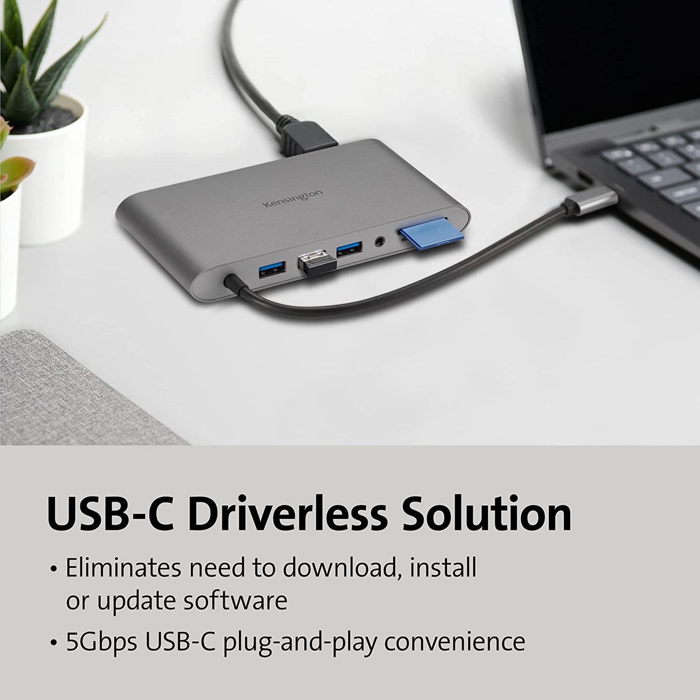 Kensington UH1440P 10-in-1 Dual Monitor USB-C Hub, Laptop Docking Stations with DisplayPort/HDMI/VGA Ports, SD & Micro SD Card Readers, 85W Charging for Thunderbolt 3/4 and USB-C Devices (K33853WW) 10-in-1 w/passthru power