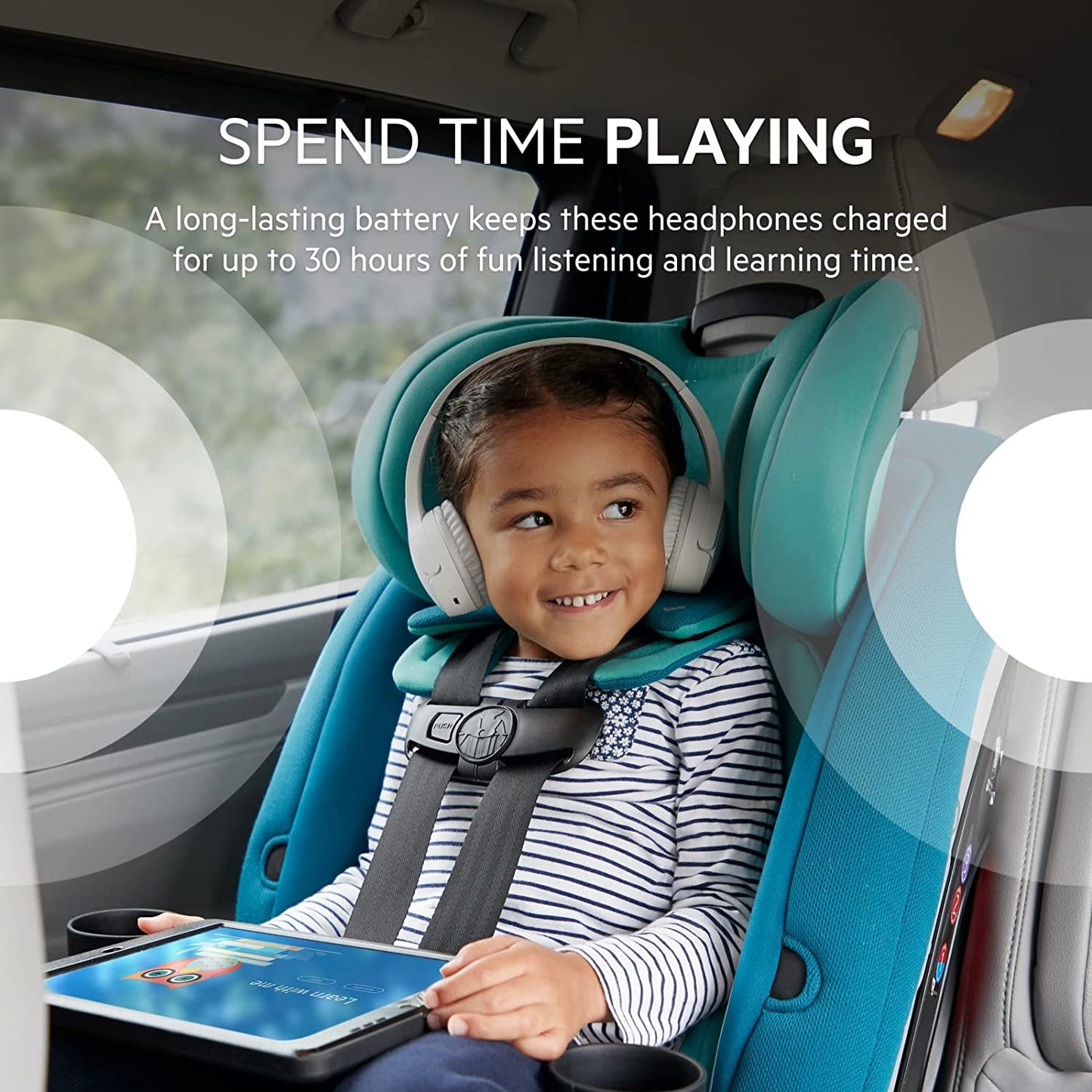 Belkin SOUNDFORM Mini Kids Wireless Headphones with Built in Mic, 30 Hours Playtime, Bluetooth 5.0 or Wired Connection, On Ear Headsets for Travel, School - Compatible with iPads, Galaxy, Tablet–White