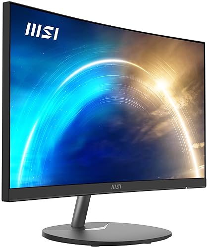 MSI Pro MP241CA, 24, 1920 x 1080 (FHD), Curved VA, 75Hz, TUV Certified Eyesight Protection, 4ms, Displayport, HDMI, Tilt, Black