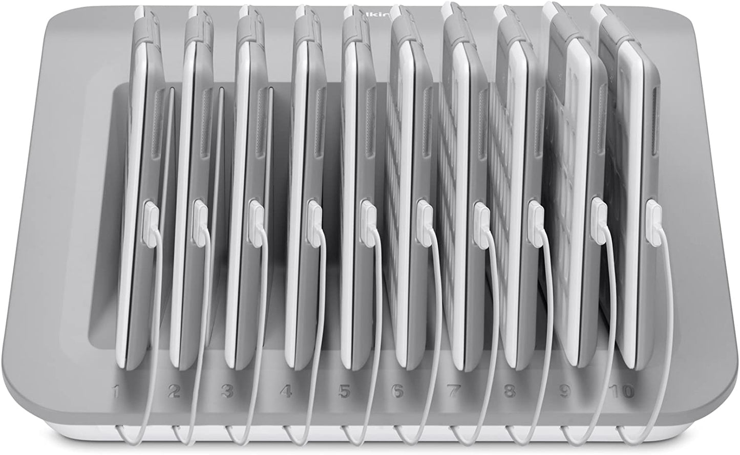 Belkin Store and Charge (AC Classroom Charging Station for Laptops, Tablets) & 10-Outlet Metal Power Strip Surge Protector, 15ft Cord AC Charge Charging Station + Charger
