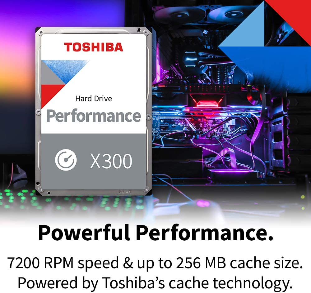 Toshiba X300 8TB Performance & Gaming 3.5-Inch Internal Hard Drive – CMR SATA 6 GB/s 7200 RPM 256 MB Cache - HDWR480XZSTA Performance Desktop 8 TB