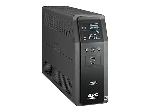 APC by Schneider Electric UPS, 1500VA Sine Wave UPS Battery Backup & Surge Protector, BR1500MS2 Backup Battery with AVR, (2) USB Charger Ports, Back-UPS Pro Uninterruptible Power Supply Sinewave Battery Backup