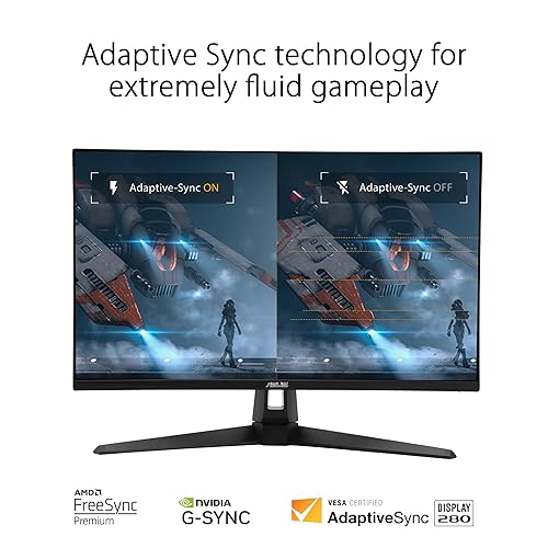 ASUS TUF Gaming 27” 1080P HDR Monitor (VG279QM1A) - Full HD (1920 x 1080), 280Hz, 1ms, Fast IPS, Extreme Low Motion Blur Sync, Freesync Premium, G-SYNC Compatible, Speakers, Variable Overdrive
