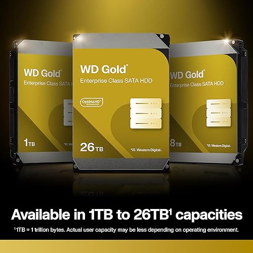 Western Digital 24TB WD Gold Enterprise Class SATA Internal Hard Drive HDD - 7200 RPM, SATA 6 Gb/s, 512 MB Cache, 3.5" - WD242KRYZ