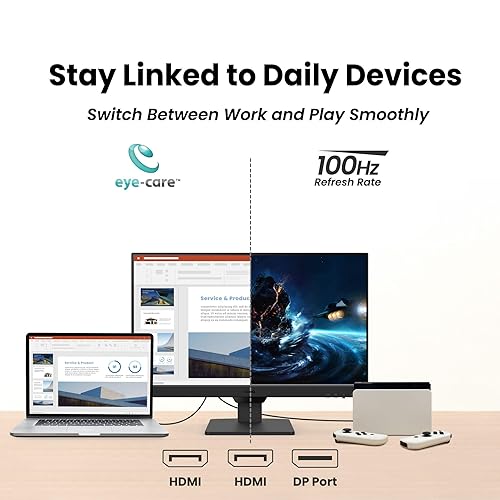 BenQ GW2490 Computer Monitor 24 FHD 1920x1080p | IPS | 100 Hz | Eye-Care Tech | Low Blue Light | Anti-Glare | Adaptive Brightness | Tilt Screen | Built-in Speakers | DisplayPort | HDMI | VGA