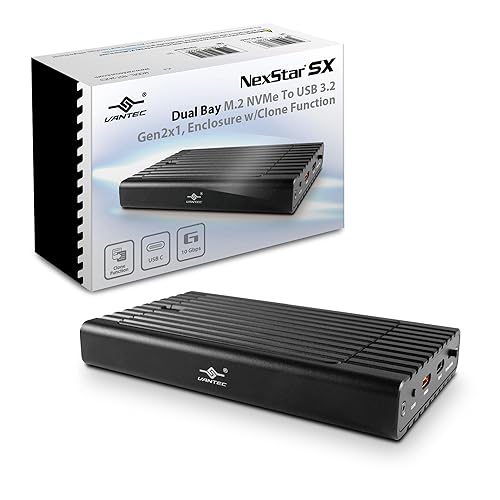NexStar SX, Dual Bay M.2 NVMe to USB 3.2 Gen2x1, Enclosure w/Clone