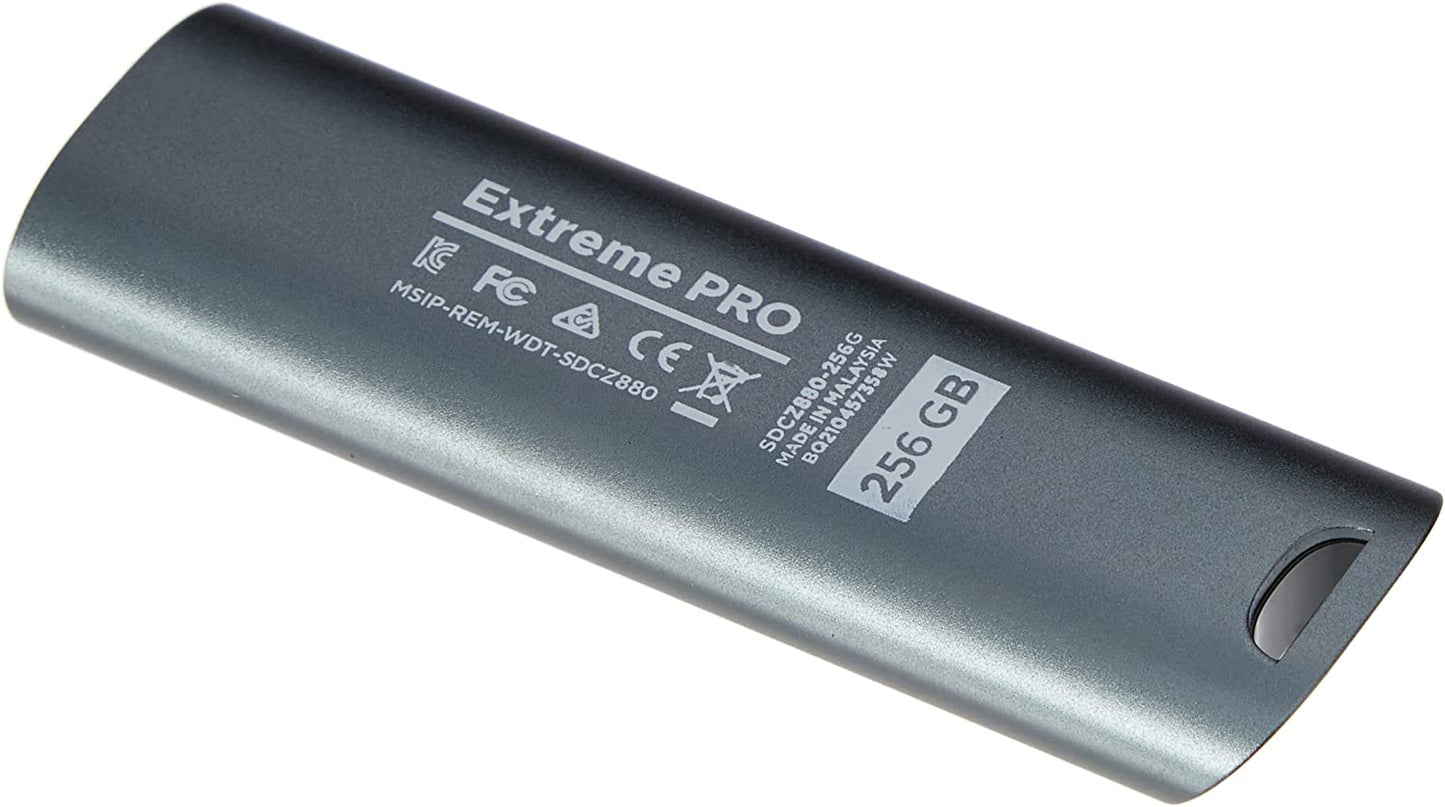 SanDisk 256GB Extreme PRO USB 3.1 Solid State Flash Drive - SDCZ880-256G-G46, Black 1 Count (Pack of 1) Flash Drive USB 3.1