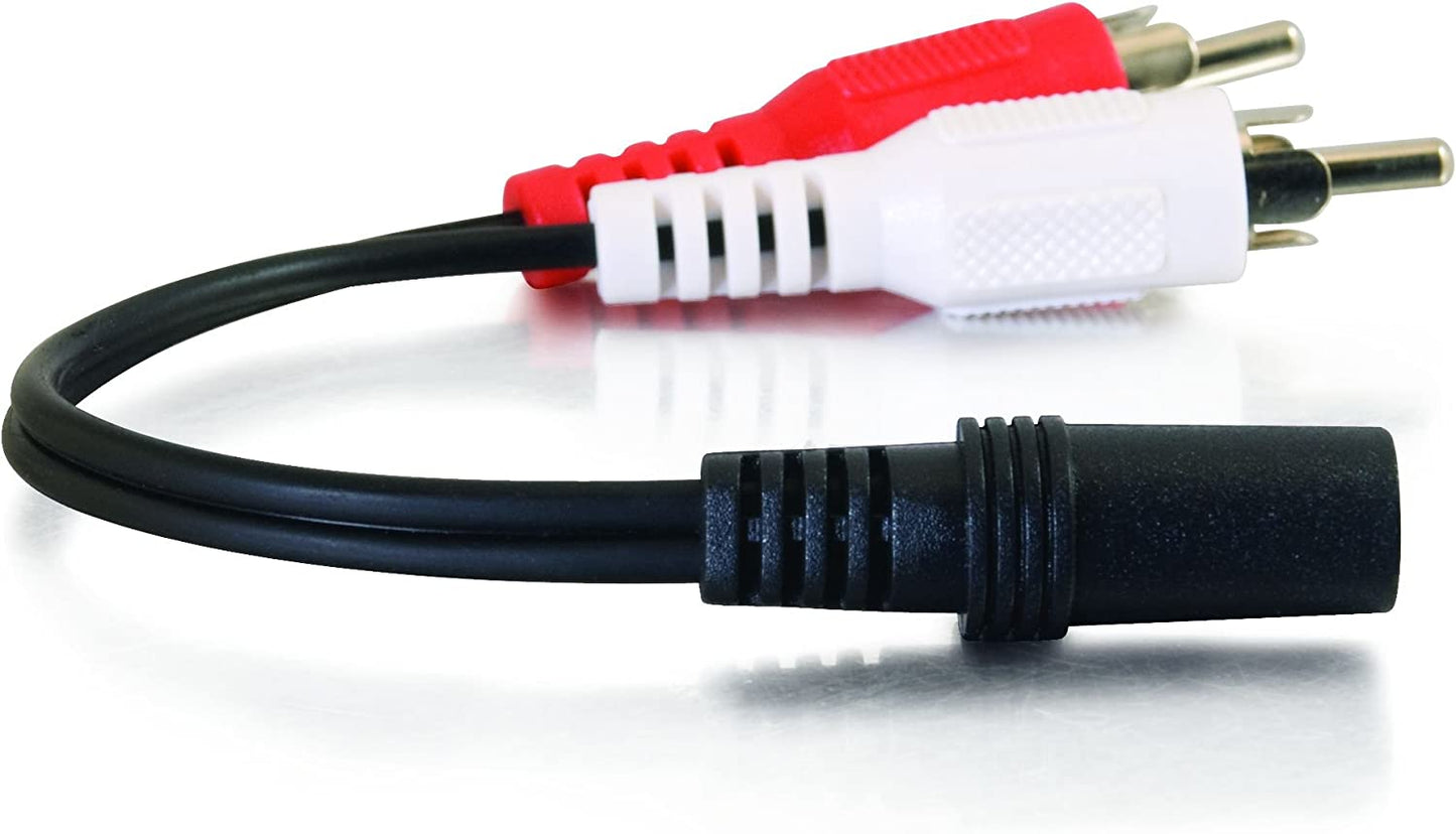 C2g/ cables to go C2G 40424 Value Series One 3.5mm Stereo Female to Two RCA Stereo Male Y-Cable, Black (6 Inch)