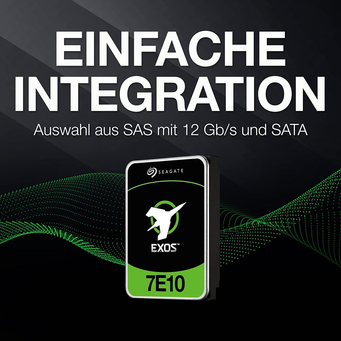 Seagate Exos 7E10 2TB Internal Hard Drive - 3.5 Inches 512e/4KN SAS 12Gbps 7200RPM, 256MB Cache, 2M MTBF, for Business and Data Center (ST2000NM018B)