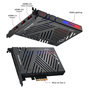 AVerMedia Live Gamer Duo. Dual HDMI 1080p PCIe Video Capture Card, Stream with 4k60 HDR and FHD 240fps Pass-Through, Work with DSLR, Xbox Series x/s, PS5, Nintendo Switch, Windows 11 (GC570D) 1080p60 Dual HDMI