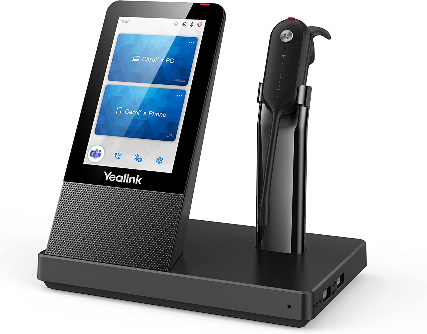 Yealink WH67 UC Wireless Noise Canceling Headset - Headset Works with USB Enabled Computers and Softphones and Also Connects to Desk Phones and Cell Phones with Built in Bluetooth