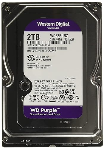 Western Digital Surveillance Hard Drive Purple WD22PURZ 5400 RPM
