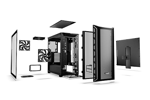 be quiet! Shadow Base 800 DX - ARGB - Mid-Tower PC Gaming Case - 420mm radiators or E-ATX motherboards Support - Black - BGW61