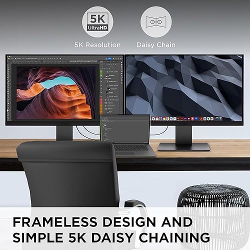 ViewSonic VP2788-5K 27 Inch 5K Mac-Ready Monitor with 100% sRGB, 99% DCI-P3, Pantone Validated, Advanced Ergonomics, Thunderbolt 4, USB Hub, HDMI, and DP for Home and Office