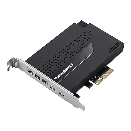 ASUS ThunderboltEX 5 Expansion Card – Dual Thunderbolt™ 5 USB-C Ports, 120Gbps Bandwidth, DisplayPort™ 2.1, PCIe 4.0 x4, USB4®, Compatible for Intel 800 Series Motherboards