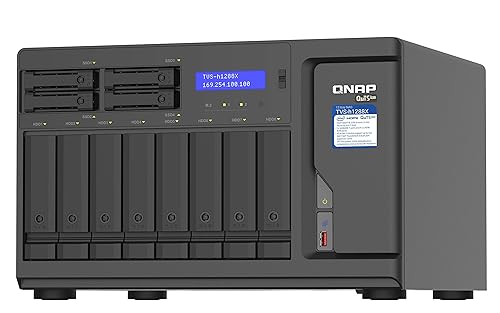 QNAP TVS-h1288X-W1250-16G-US High-Speed Media NAS with Intel® Xeon® W-1250 CPU and Two 10GbE Ports