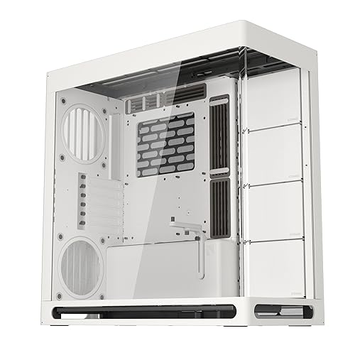 HAVN HS 420 Dual-Chamber Mid Tower PC Case ATX White | Hybrid Design, 11x 140mm Fan Slots & 3X 420mm Radiator Support, SimpliCable Cable Management, Tempered Glass, PWM Fan Hub White HS 420 HVN-CA-HS420-05