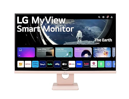 LG 27" FHD IPS MyView Smart Monitor with webOS and Built-in Speakers, Pink