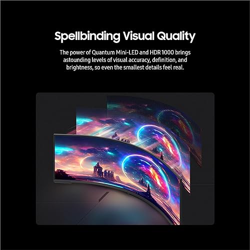 SAMSUNG 57 Odyssey Neo G9 Series Dual 4K UHD 1000R Curved Gaming Monitor, 240Hz, 1ms with DisplayPort 2.1, Quantum Mini-LED, DisplayHDR 1000, AMD FreeSync Premium Pro, LS57CG952NNXZA, 2023