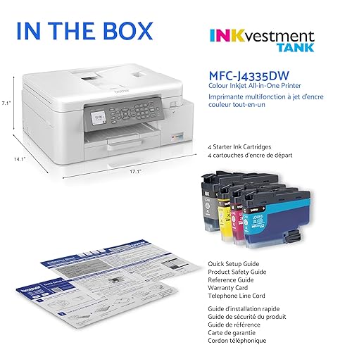 Brother MFC-J4335DW INKvestment-Tank All-in-One Printer with Duplex and Wireless Printing Plus Up to 1-Year of Ink in-Box