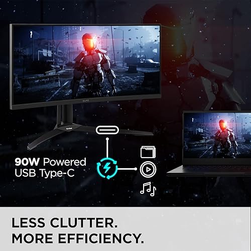 ViewSonic XG341C-2K 34 Inch 1440p 21:9 Curved Gaming Monitor 1ms, 200Hz, FreeSync Premium Pro, Mini LED, HDMI 2.1, USB C, HDR1400