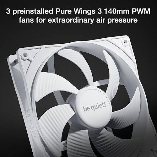 be quiet! Pure Base 501 DX White Mid-Tower ATX Case | High Airflow | 3 Preinstalled Pure Wings 3 140mm PWM Fans | Optimized Air Pressure | BGW77 White DX