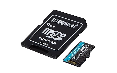Kingston 512GB microSDXC Canvas Go Plus 170MB/s Read UHS-I, C10, U3, V30, A2/A1 Memory Card + Adapter (SDCG3/512GB)