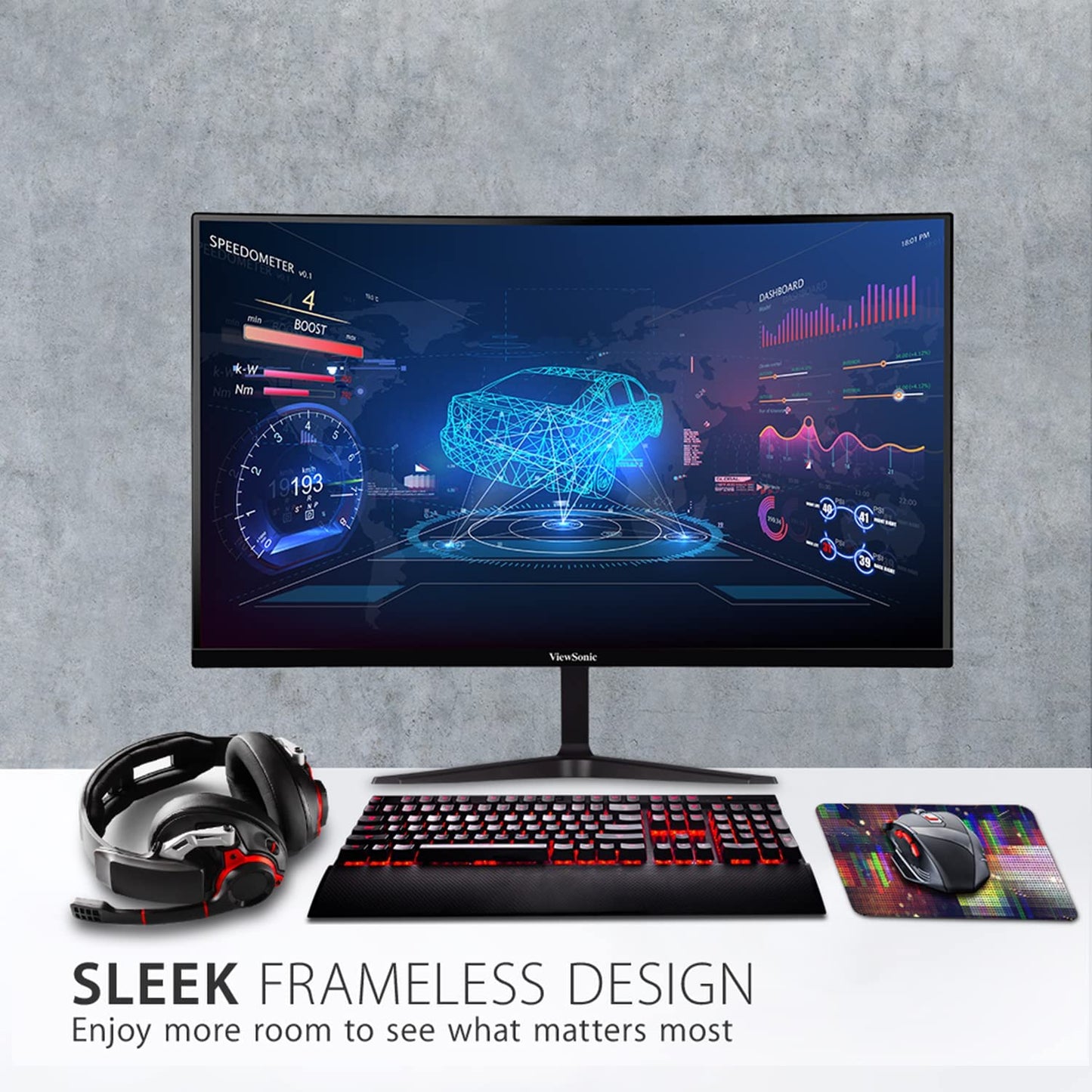 ViewSonic OMNI VX3218-PC-MHD 32 Inch Curved 1080p 1ms 165Hz Gaming Monitor with Adaptive Sync, Eye Care, HDMI and Display Port 32-Inch